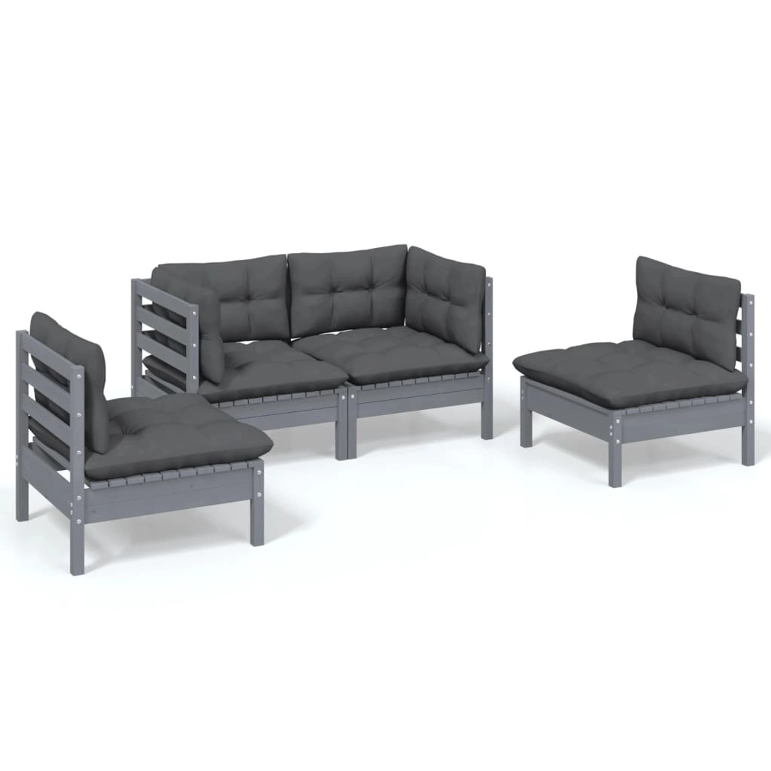 vidaXL 4-tlg Garten-Lounge-Set mit Kissen Kiefer Massivholz Modell 49 günstig online kaufen