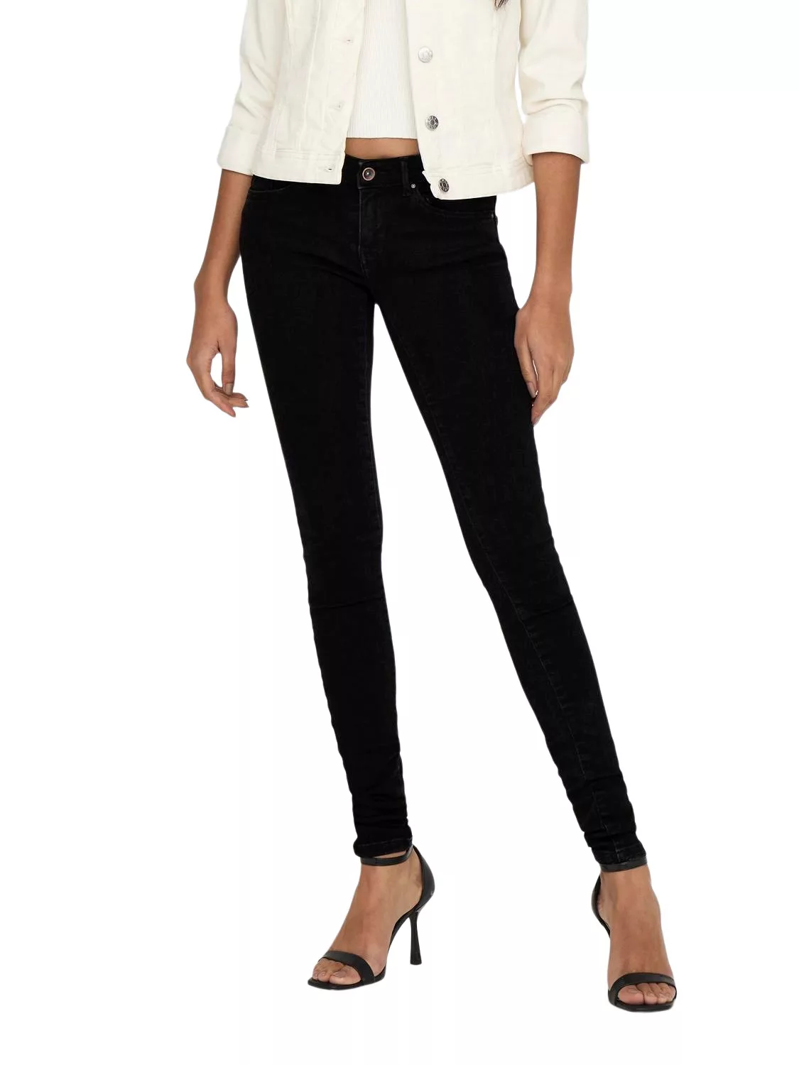 Only Damen Jeans ONLCORAL LIFE SL SK POWER AZG3659 - Skinny Fit - Schwarz - günstig online kaufen