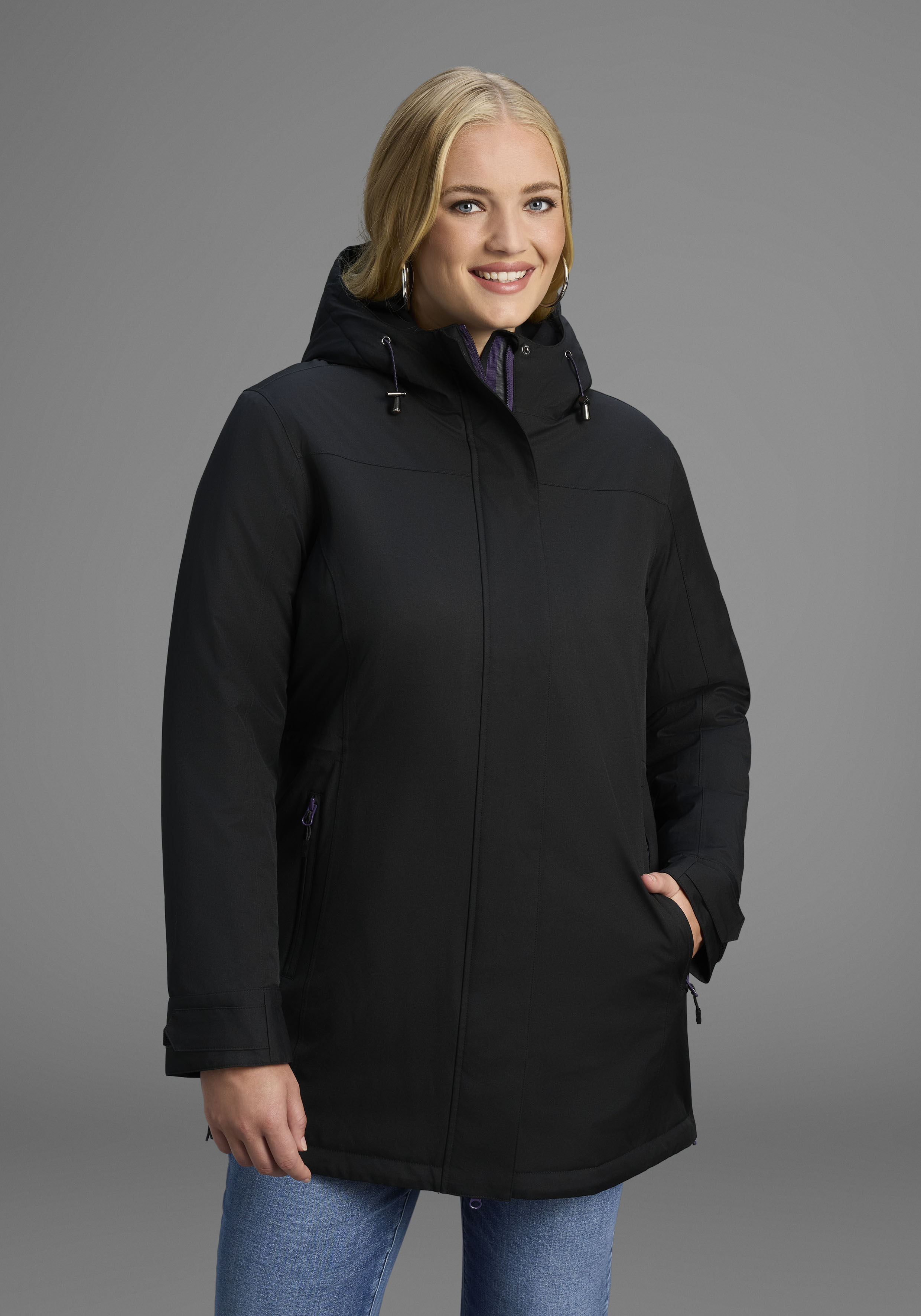 Polarino Funktionsjacke, mit Kapuze, Atmungsaktiv, winddicht, wasserdicht. günstig online kaufen