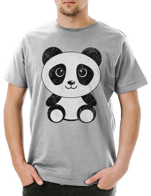 Urban Backwoods Print-Shirt Panda I Herren T-Shirt Comic Look Bear Bär Cuti günstig online kaufen