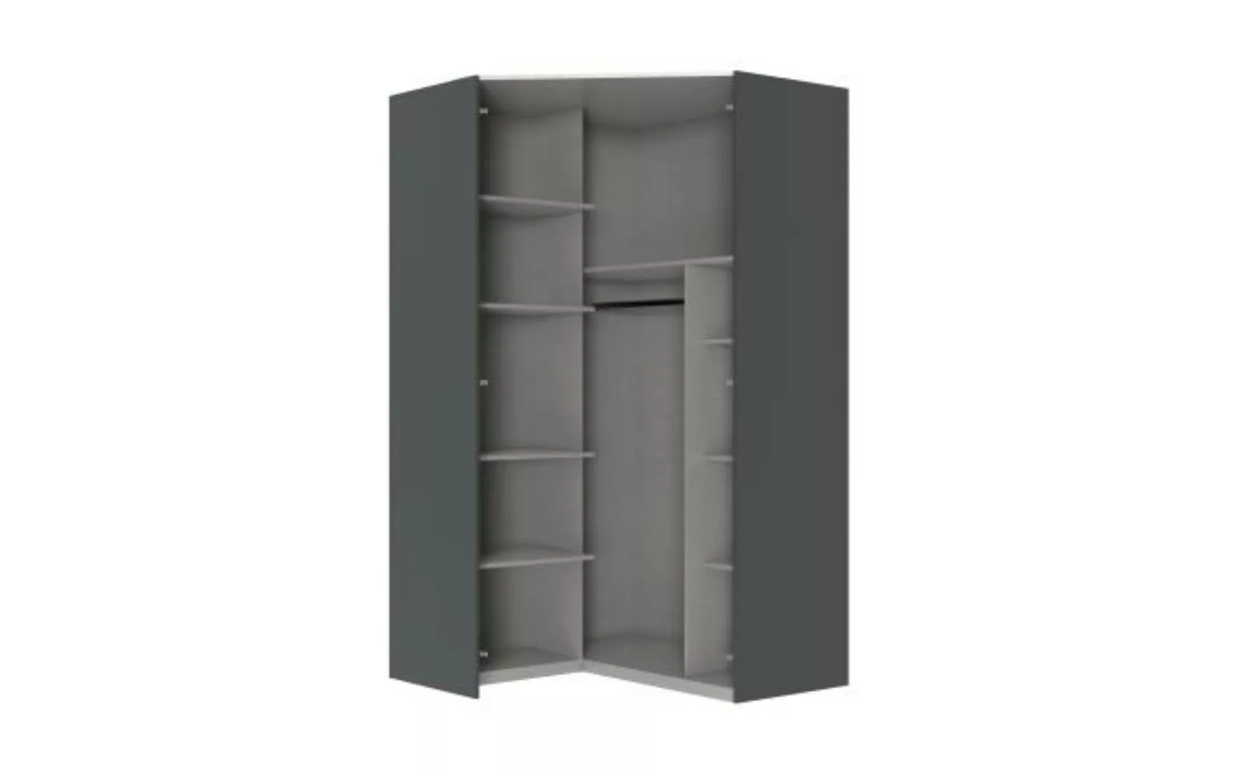 Eckschrank 120 cm breit mit Beleuchtung Graphit Grau EASY PLUS A günstig online kaufen