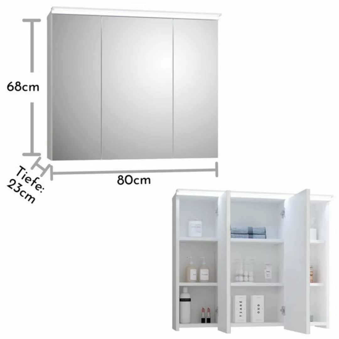 BEGA BBK Badezimmerspiegelschrank 80 x 68 x 23 cm (B/H/T) günstig online kaufen