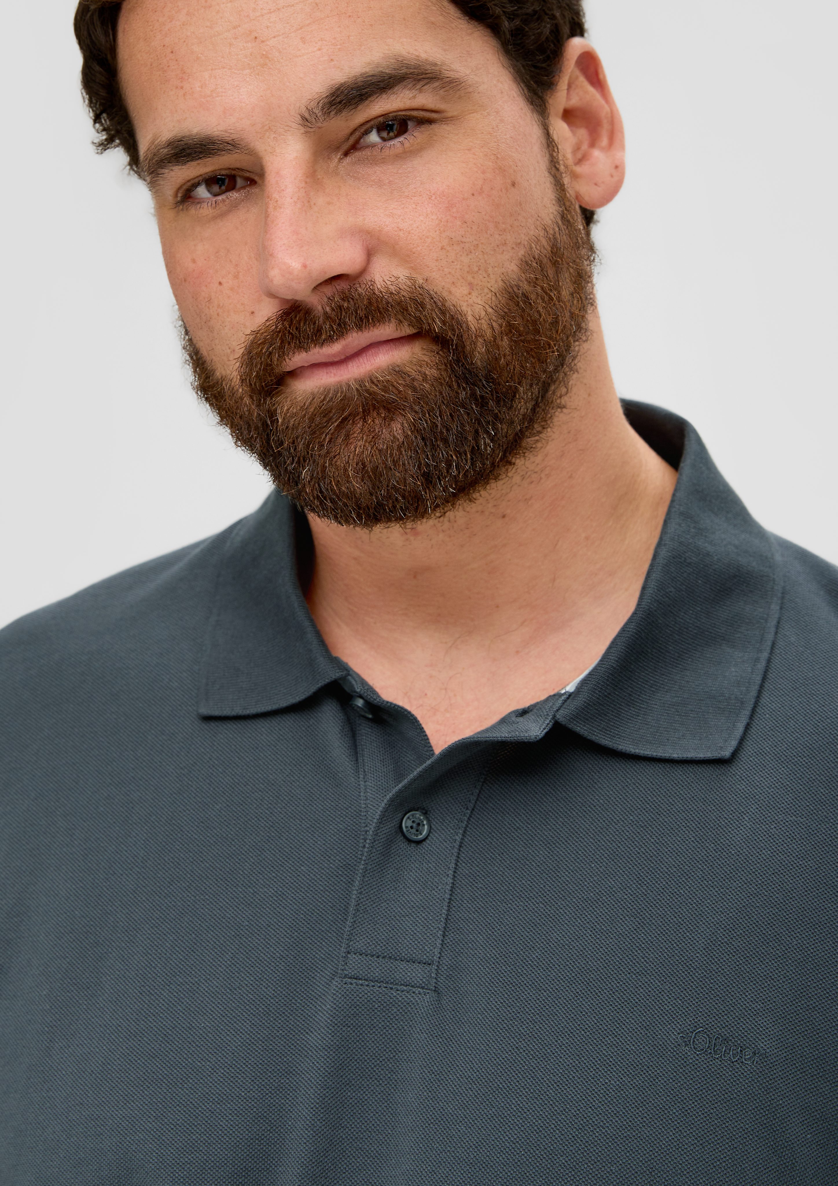 s.Oliver Kurzarmshirt Poloshirt aus Baumwollpiqué Stickerei günstig online kaufen