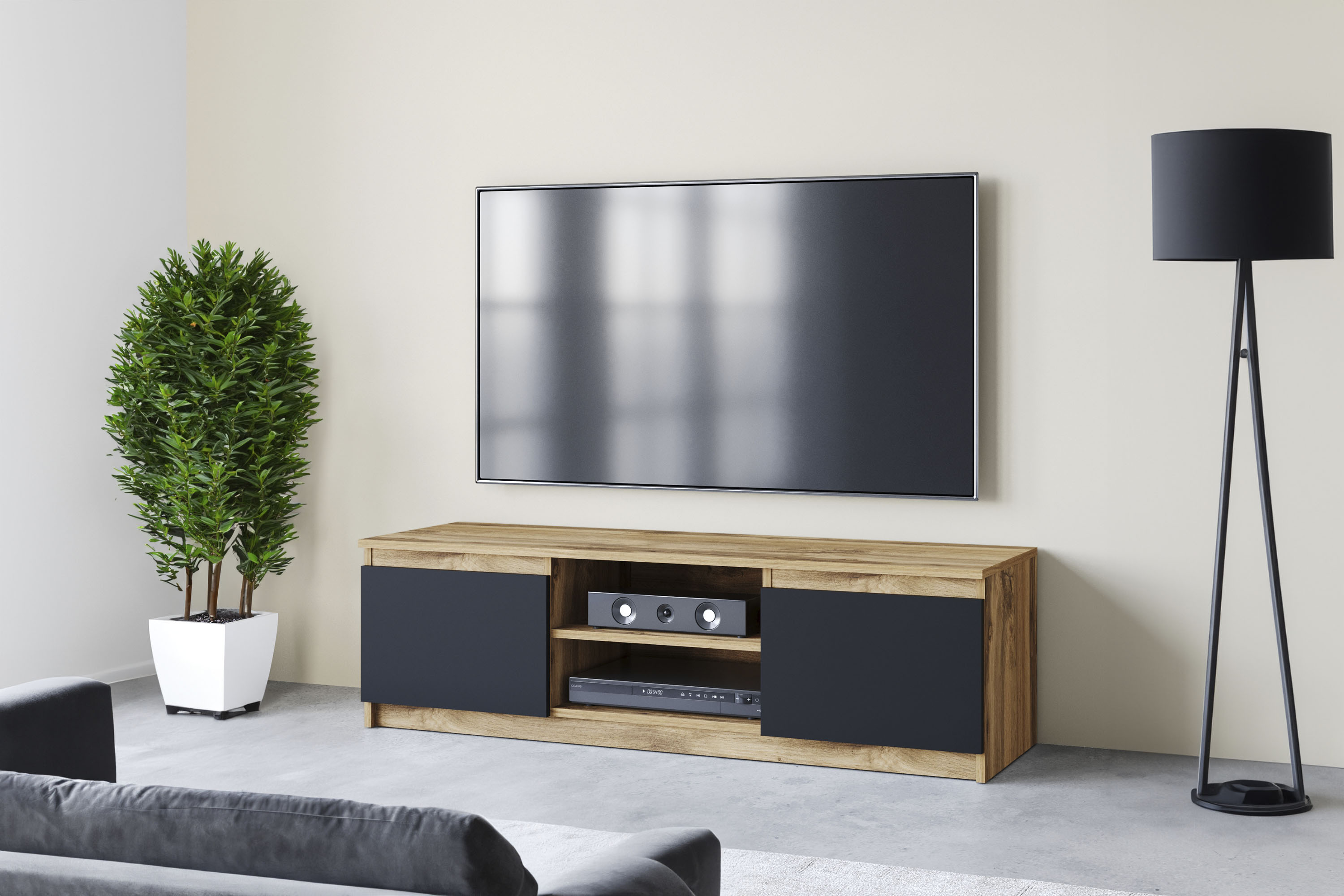 INOSIGN Lowboard "DINGO", zeitloser TV-Schrank, TV-Board Breite 120 cm, gri günstig online kaufen