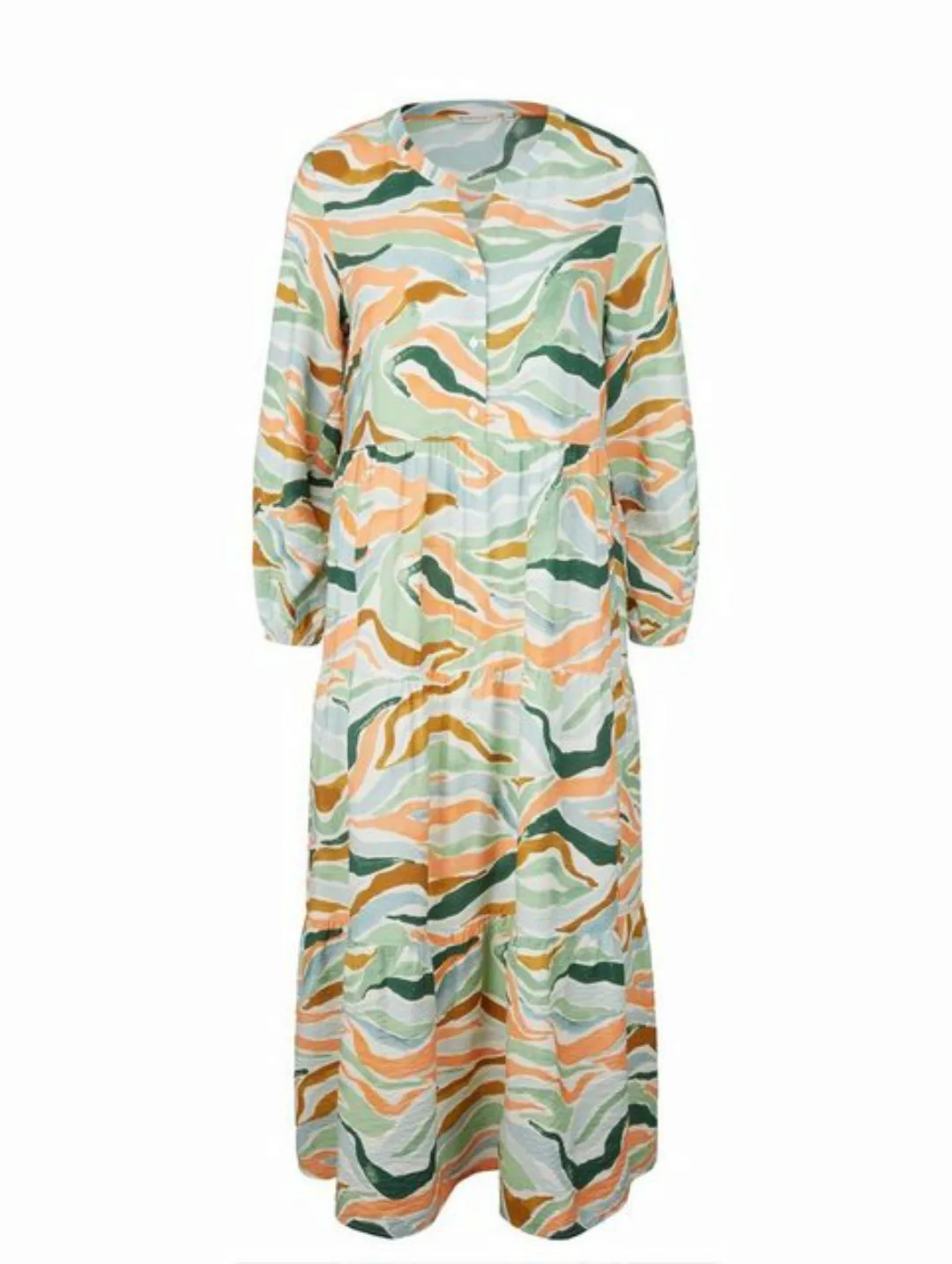 TOM TAILOR Sommerkleid maxi dress with volants, colorful wavy design günstig online kaufen
