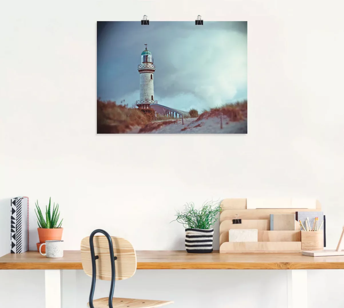 Artland Wandbild "Der Warnemünder Leuchtturm", Gebäude, (1 St.), als Leinwa günstig online kaufen