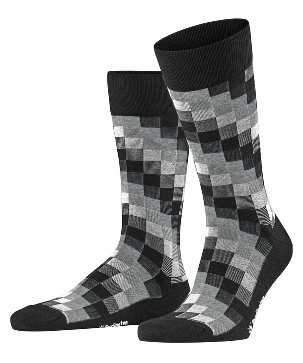 Burlington Graphic Check Herren Socken, 40-46, Schwarz, Streifen, Baumwolle günstig online kaufen