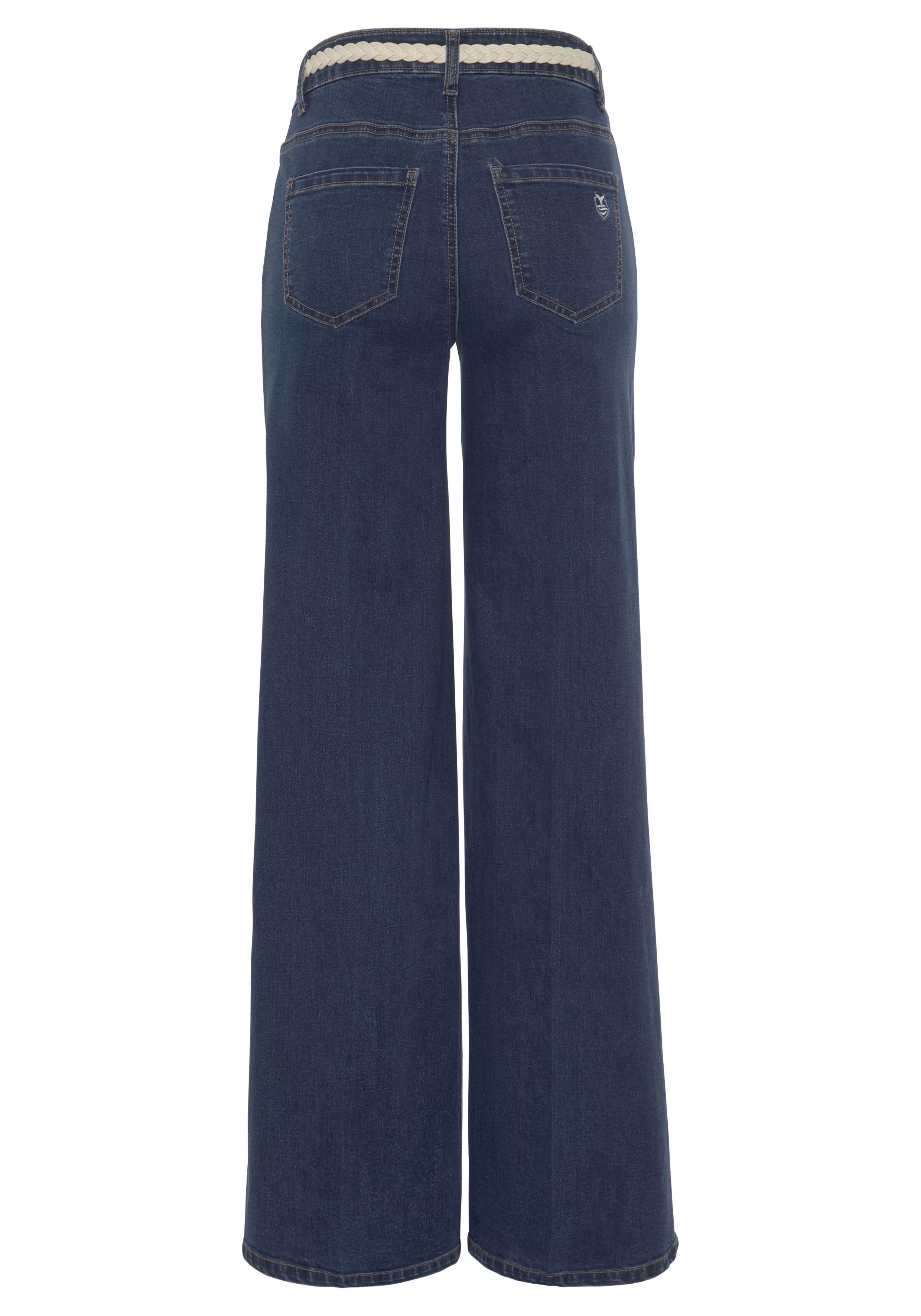 DELMAO Weite Jeans, (Set, 2 tlg., mit Gürtel), mit modischem Flechtgürtel - günstig online kaufen