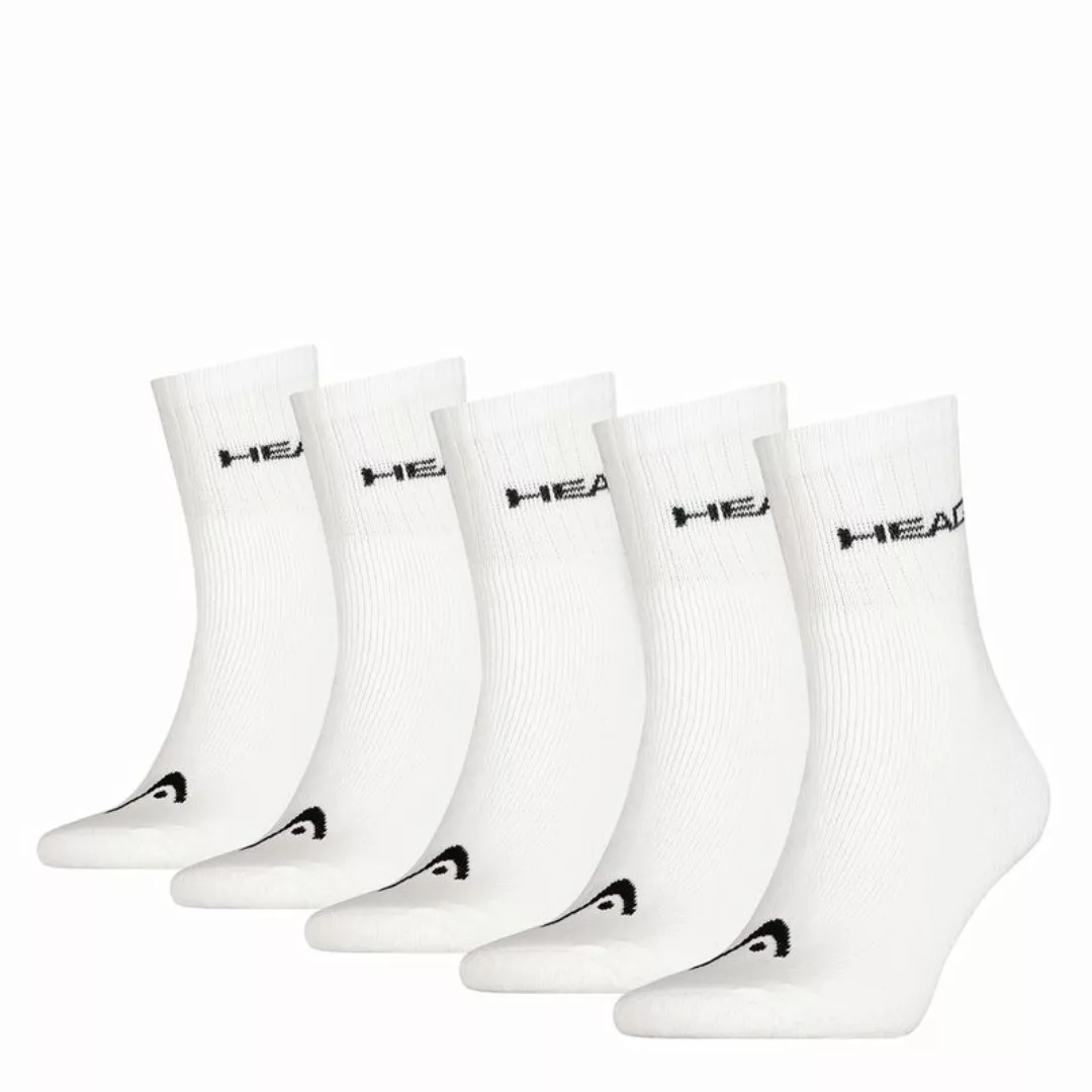 HEAD Unisex Short Crew Socken - Kurzsocken, 5er Pack, einfarbig Weiß 39-42 günstig online kaufen