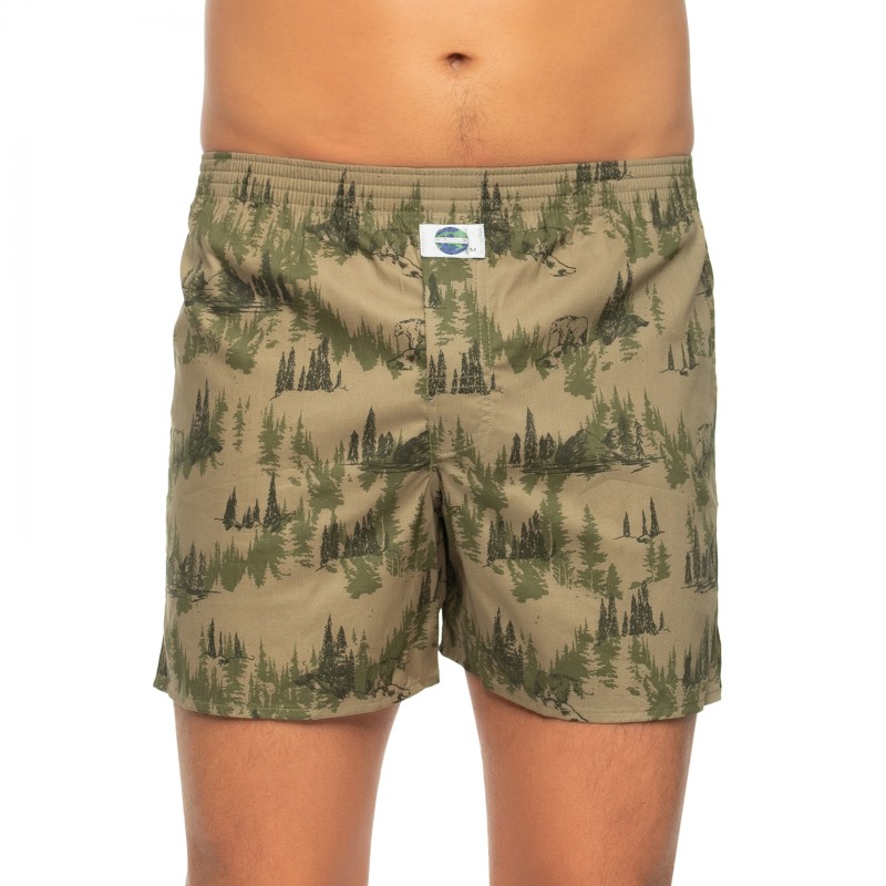 D.E.A.L International Boxershorts Khaki mit Waldmotiv günstig online kaufen