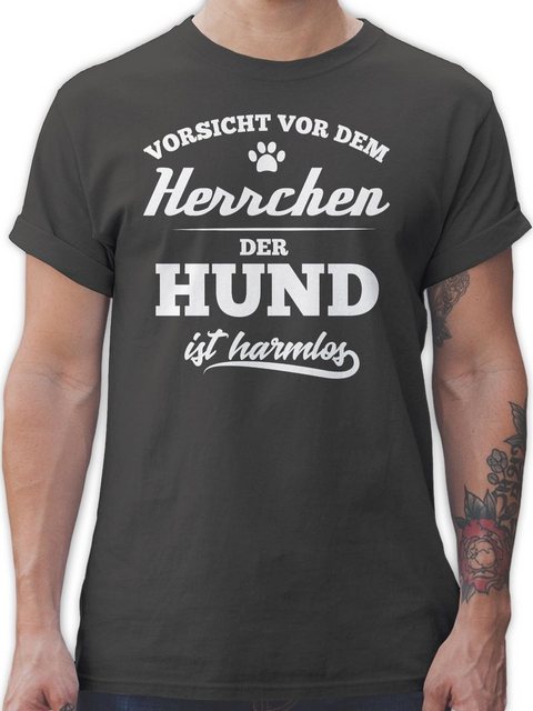 Shirtracer T-Shirt Vorsicht vor dem Herrchen der Hund ist harmlos Geschenk günstig online kaufen