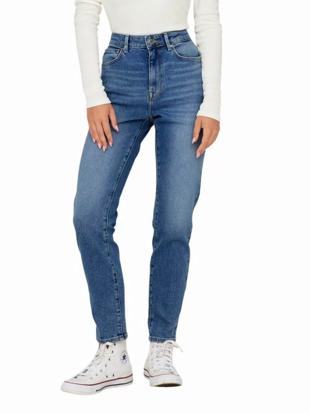 Only Damen Jeans ONLEMILY STRETCH - Straight Fit - Blau - Medium Blue Denim günstig online kaufen