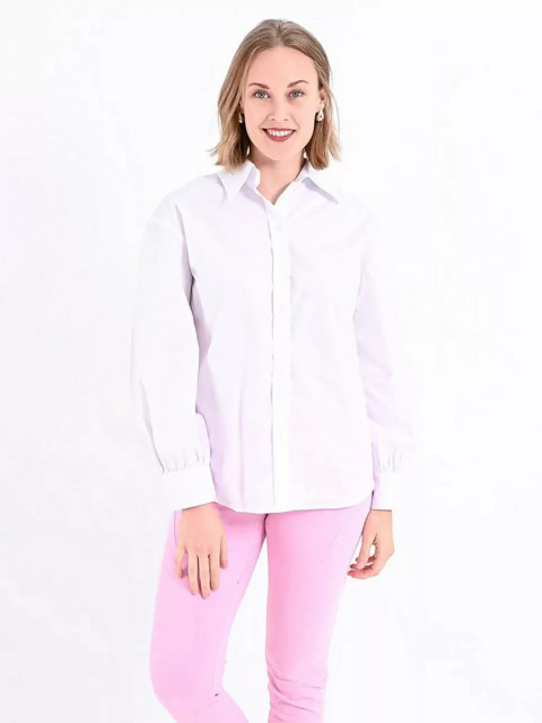 MODAFEIN Hemdbluse Hemdbluse Modena Langarm Weiß günstig online kaufen