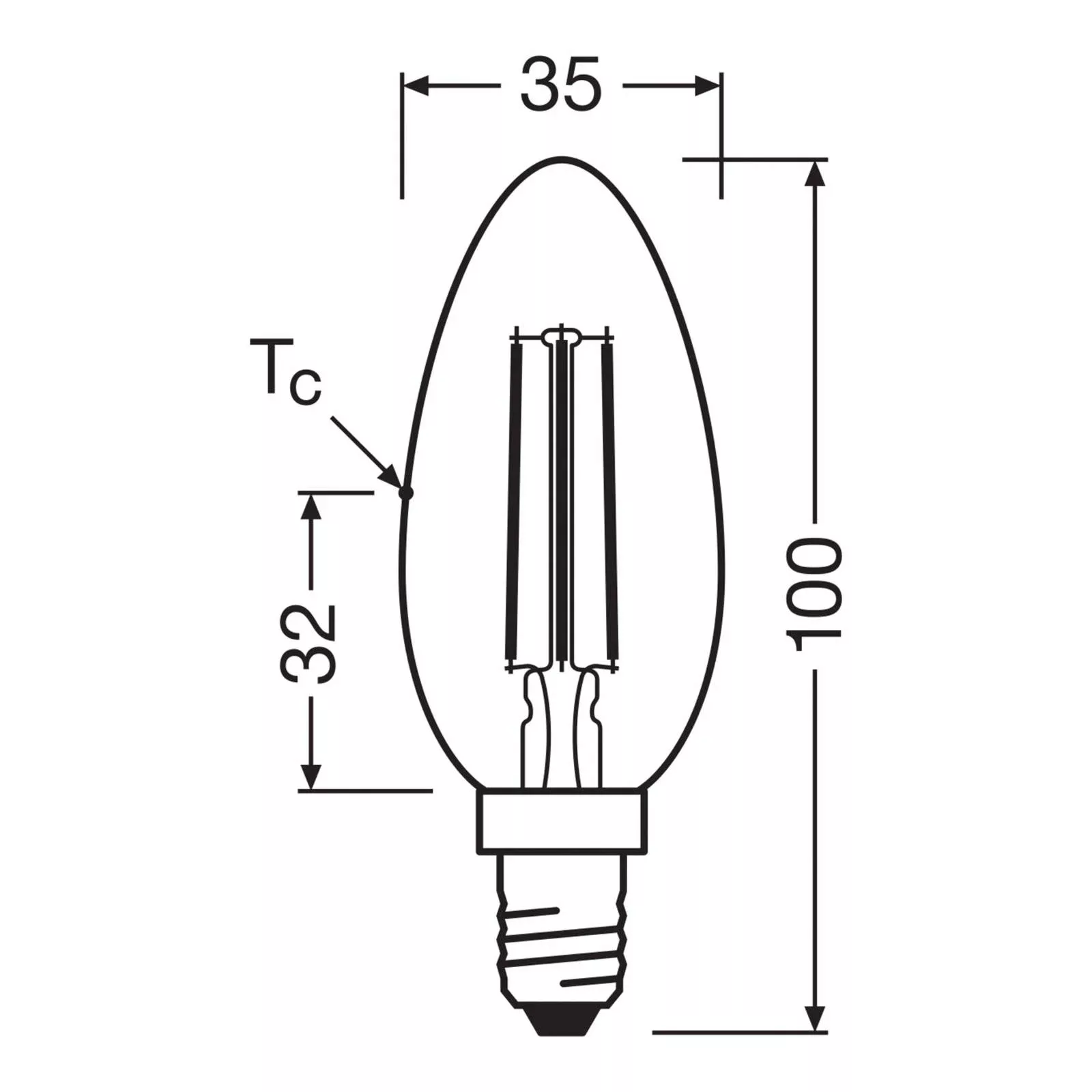 OSRAM LED-Leuchtmittel Kerze Filament E14 3,8W 2700K 806lm günstig online kaufen