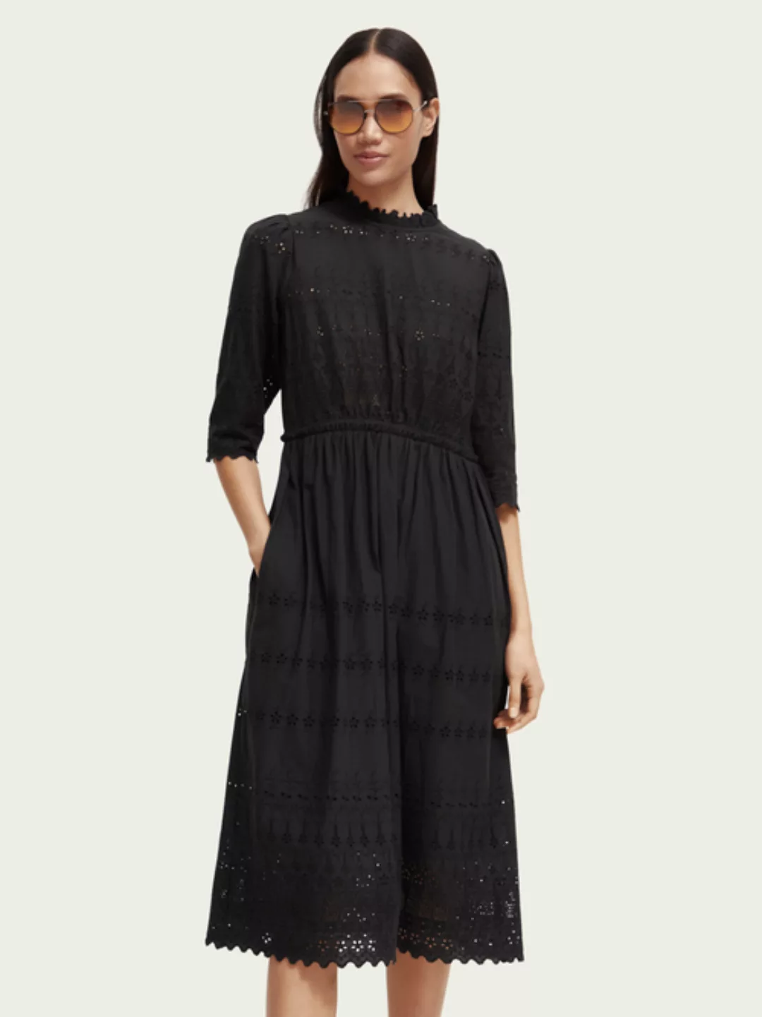 Broderie anglaise midi dress günstig online kaufen