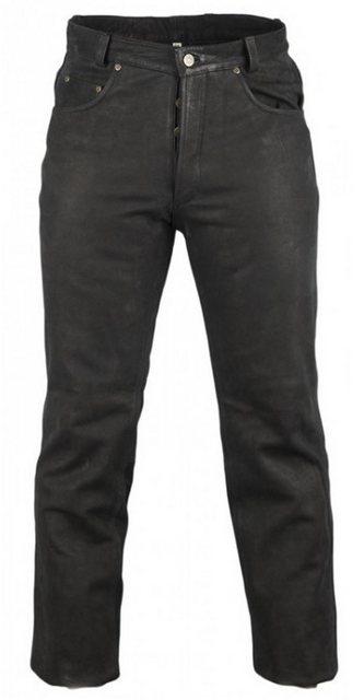 MDM Lederhose Herren Nubuk Lederjeans Lederhose Nubuk Büffel Leder schwarz günstig online kaufen