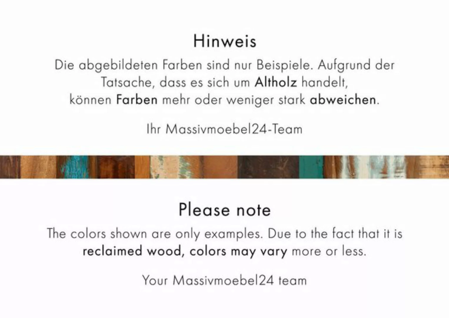 Massivmoebel24 Massivholzbett Bett Altholz 180x200 mehrfarbig lackiert INDU günstig online kaufen
