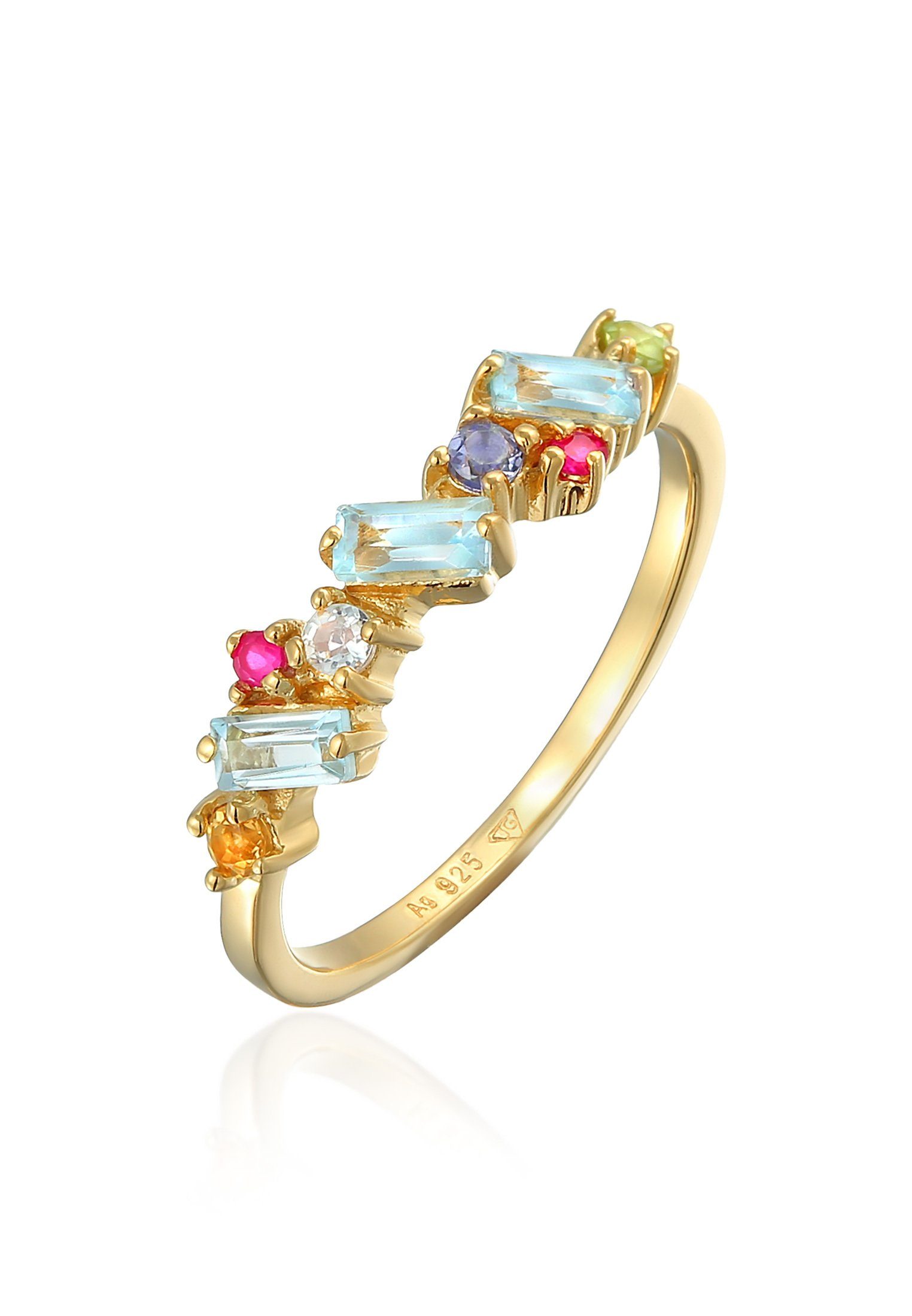 Elli Premium Fingerring Peridot Topas Mondstein günstig online kaufen