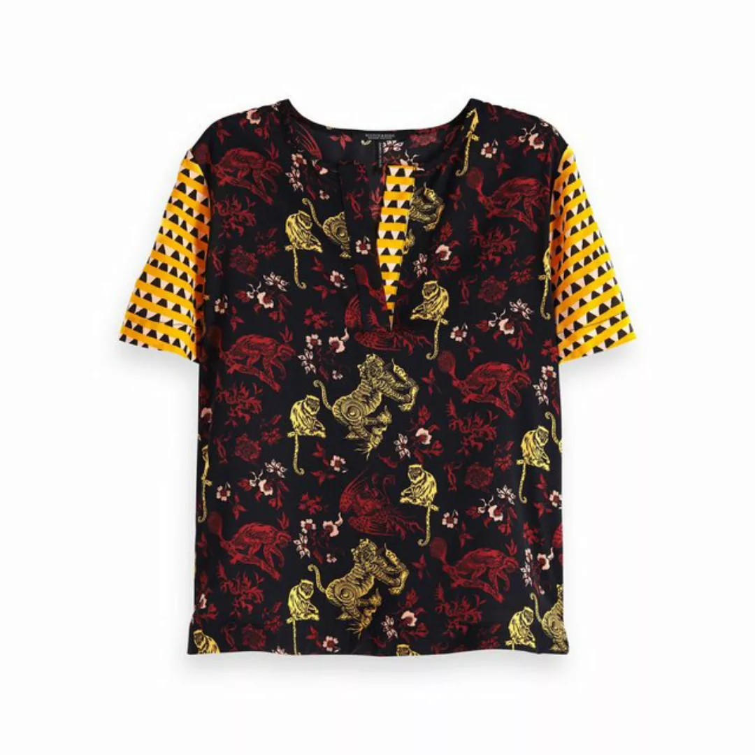 Maison Scotch T-Shirt Maison Scotch Damen Top Mixed Print Top 149795 günstig online kaufen