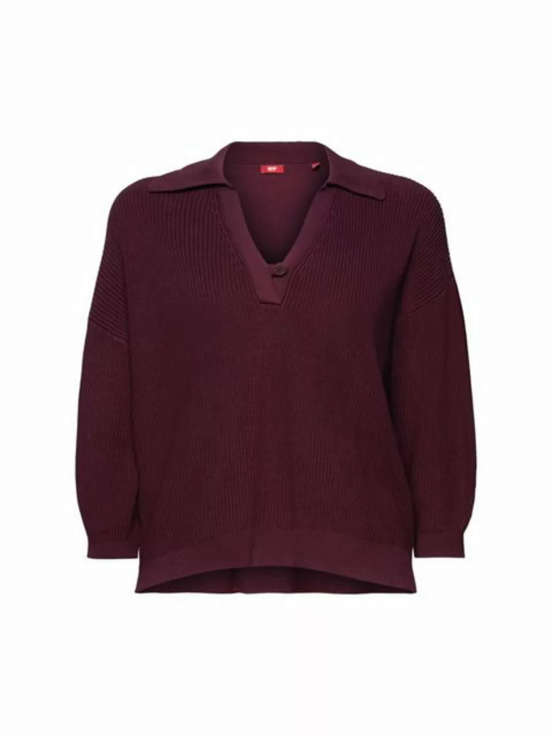 Esprit Collection 3/4 Arm-Pullover Strickpullover mit Polokragen, 100 % Bau günstig online kaufen
