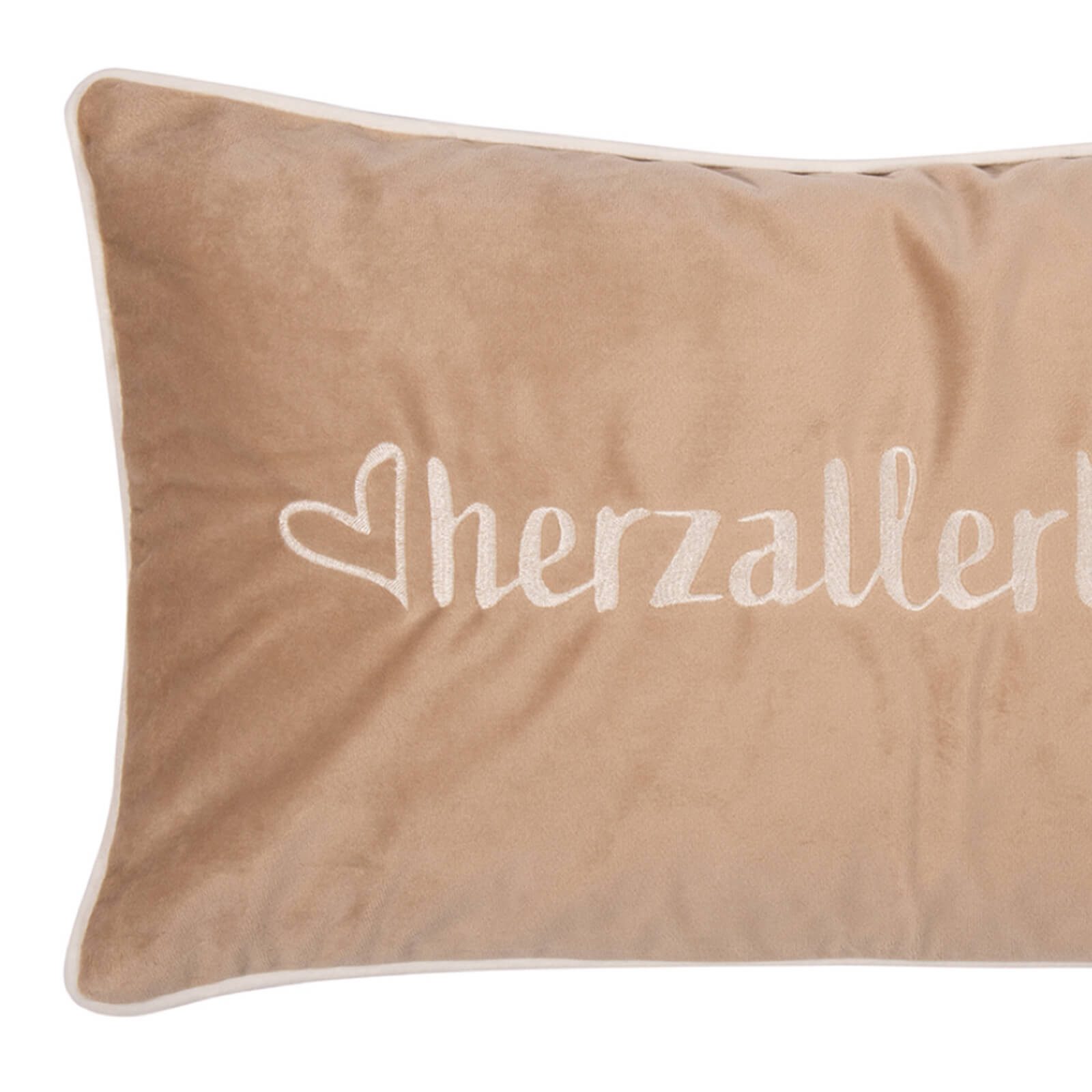 PAD Dekokissen Letters Herzallerliebst White-Beige, Schriftzug günstig online kaufen