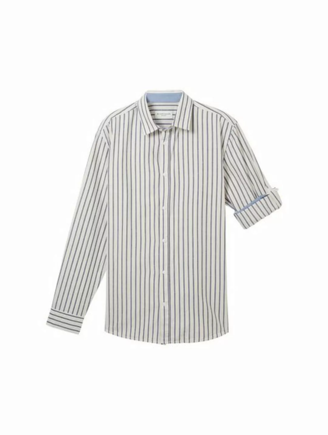 TOM TAILOR T-Shirt structured striped shirt, navy beige structure stripe günstig online kaufen