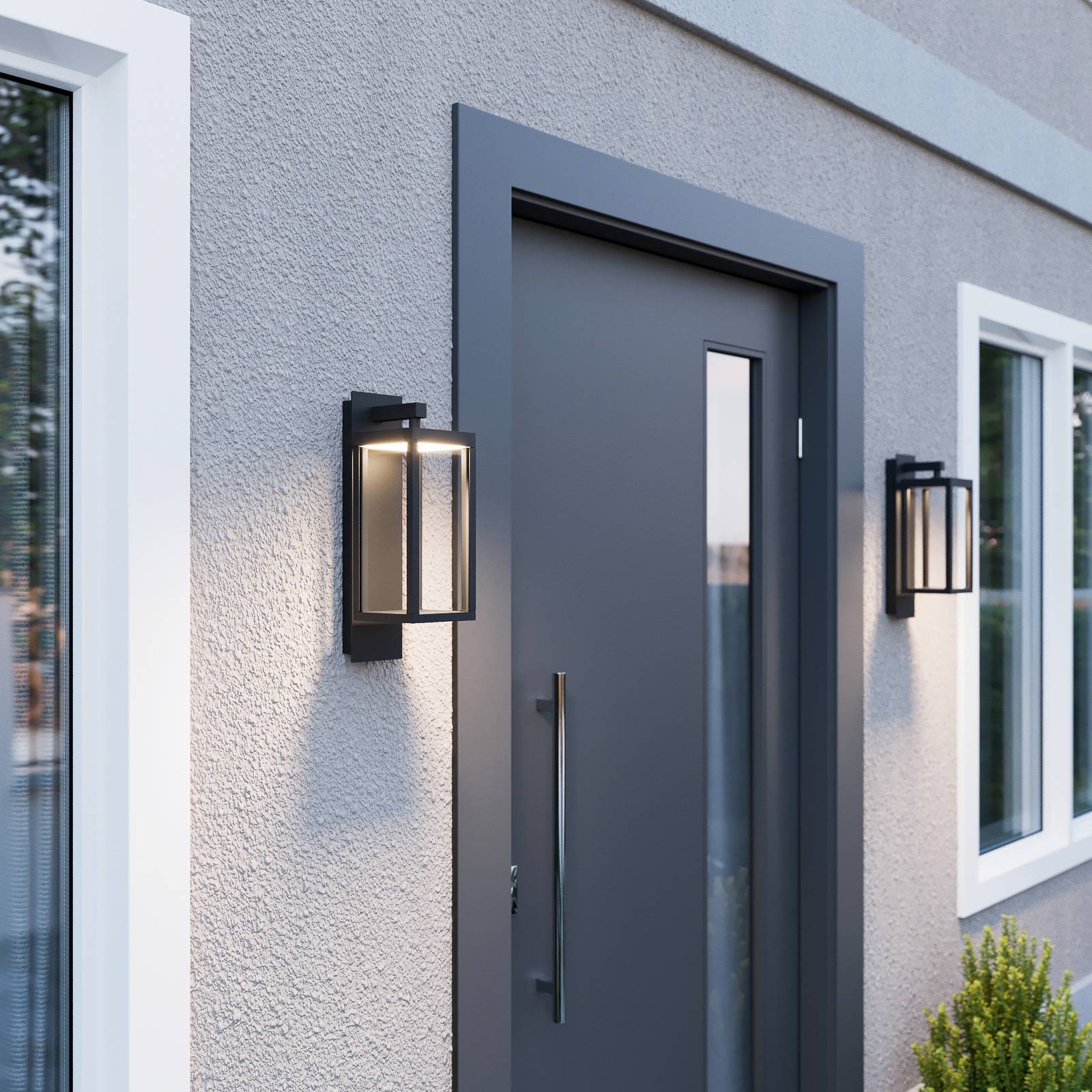 Lucande LED-Außenwandleuchte Ferdinand, grau, Aluminium günstig online kaufen