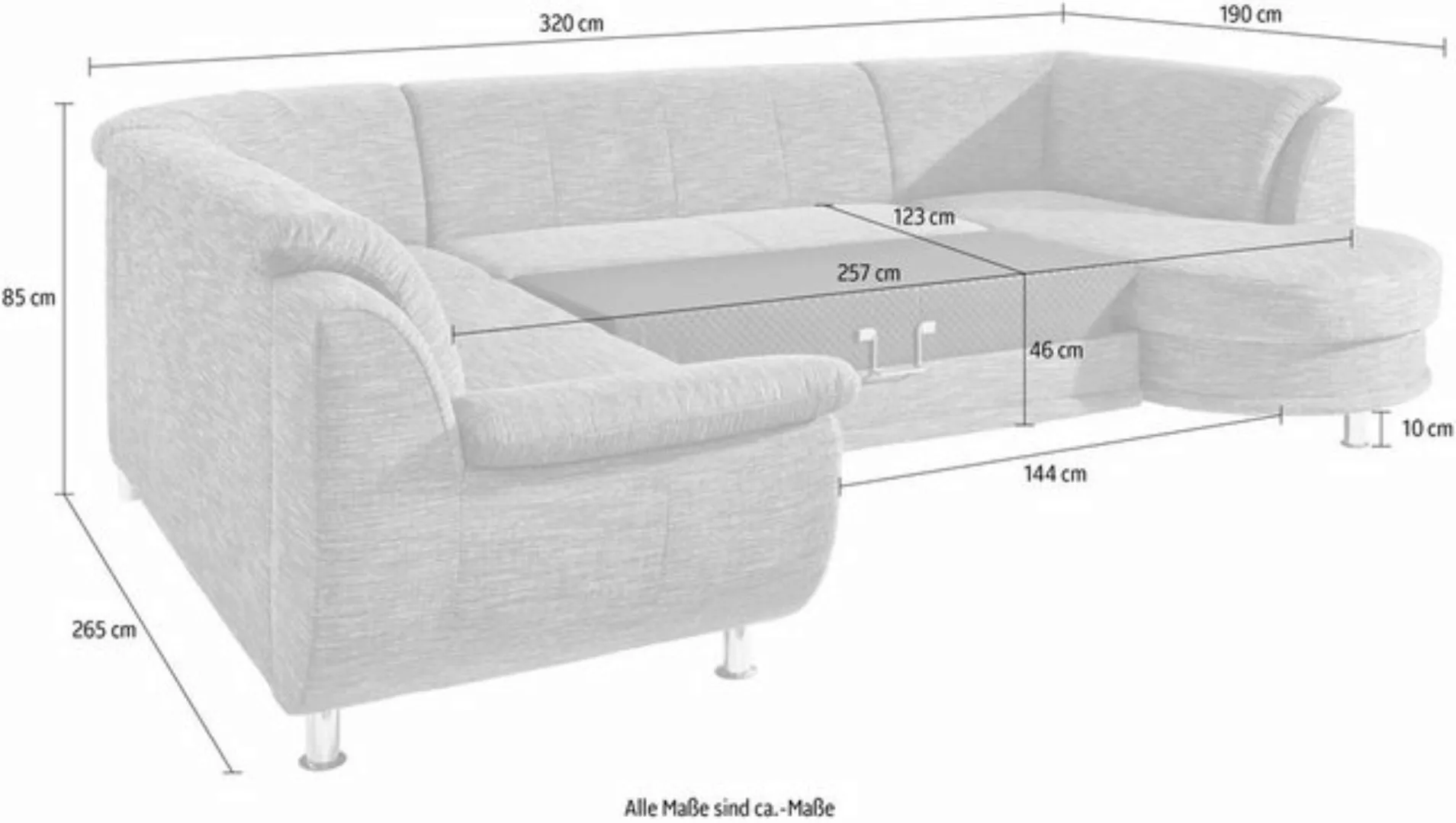 TRENDMANUFAKTUR Wohnlandschaft Rondo, U-Form, inkl.Federkern, wahlweise mit günstig online kaufen