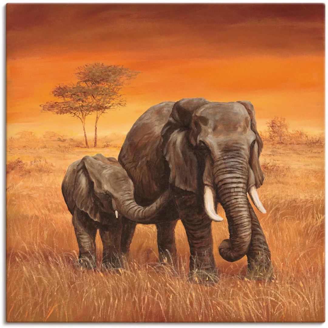 Artland Wandbild »Elefanten II«, Wildtiere, (1 St.), als Alubild, Outdoorbi günstig online kaufen