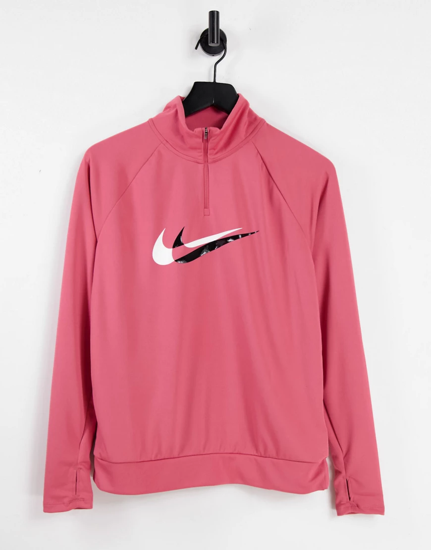 Nike Running – Swoosh Dri-FIT – Midlayer-Oberteil in Rosa mit Logo und kurz günstig online kaufen