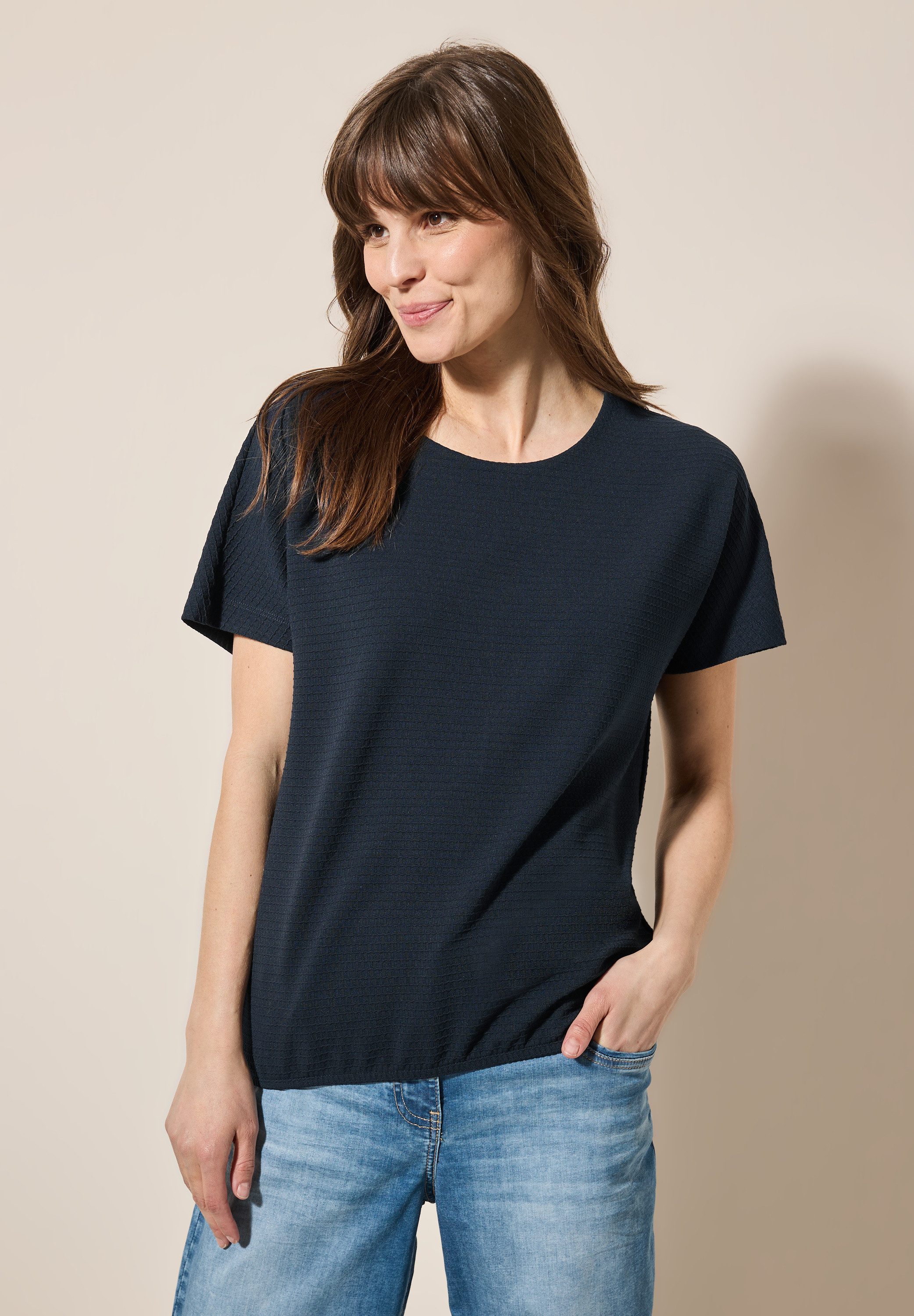 Cecil T-Shirt, mit Elastiksaum günstig online kaufen