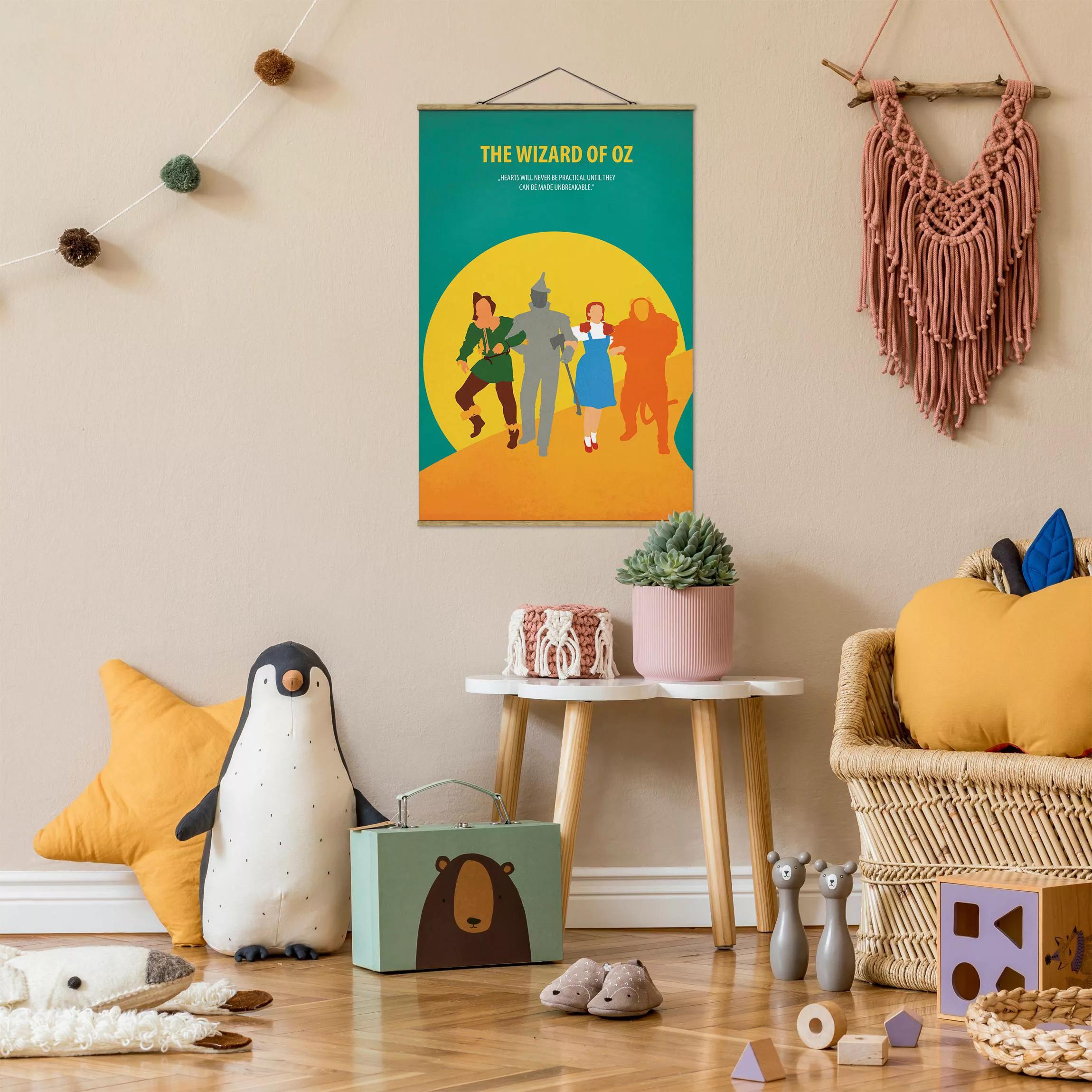 Stoffbild Kinderzimmer mit Posterleisten - Hochformat Filmposter The Wizard günstig online kaufen