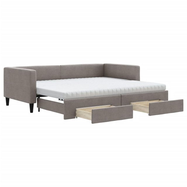 vidaXL Gästebett Gästebett Tagesbett Ausziehbar mit Schubladen Taupe 90x200 günstig online kaufen