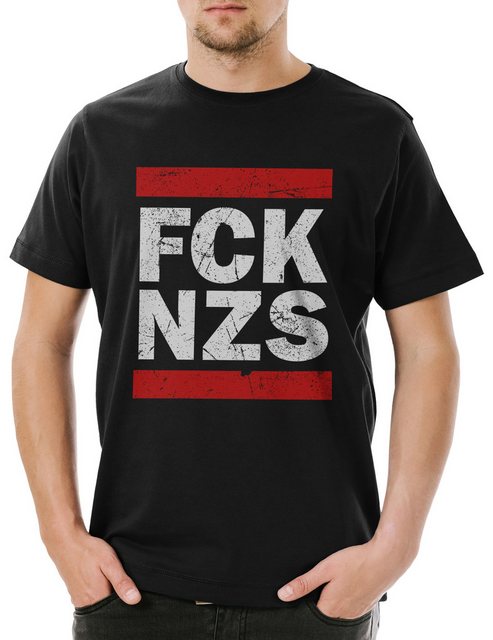 Urban Backwoods Print-Shirt FCK NZS B Herren T-Shirt Gegen Anti Against Naz günstig online kaufen