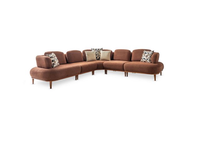 JVmoebel Ecksofa Braunes Designer Ecksofa Luxuriöse Wohnzimmer L-Form Couch günstig online kaufen