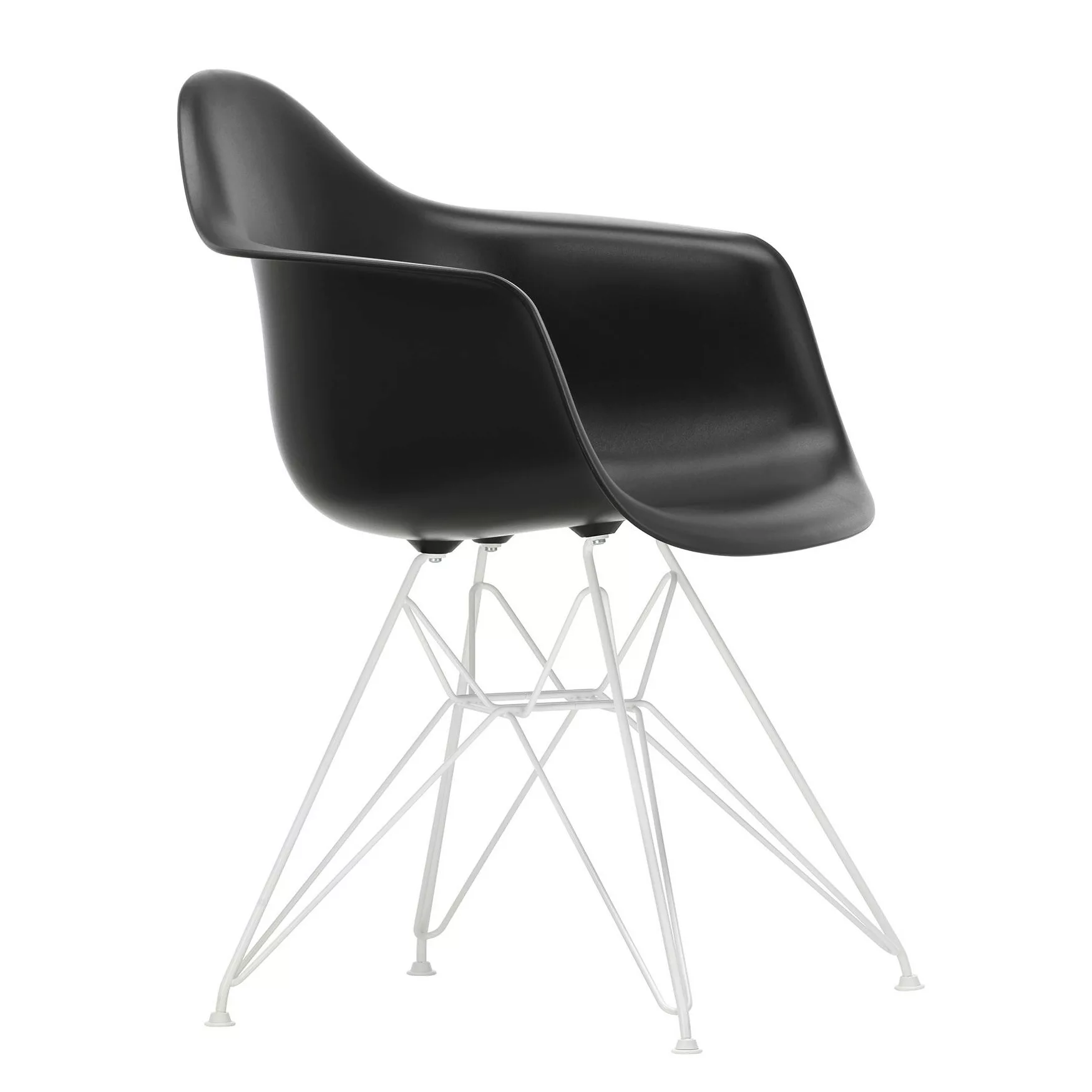 Vitra - Eames Plastic Armchair DAR Gestell weiß - tiefschwarz/Sitzschale Po günstig online kaufen