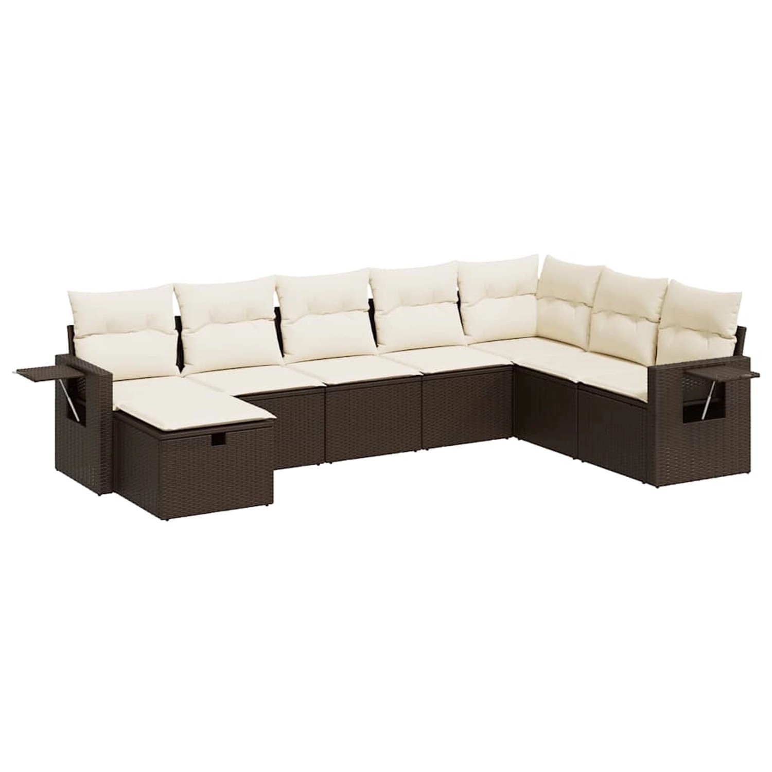 vidaXL 8-Tlg Garten-Sofagarnitur mit Kissen Braun Poly Rattan 3325539 günstig online kaufen