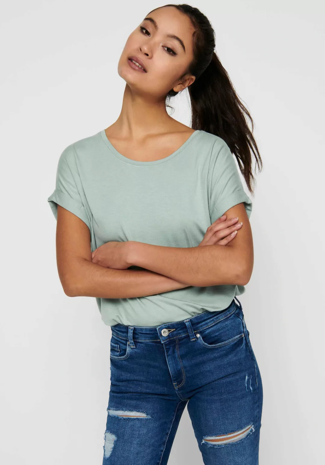 Only Damen Top onlMOSTER S/S O-NECK günstig online kaufen