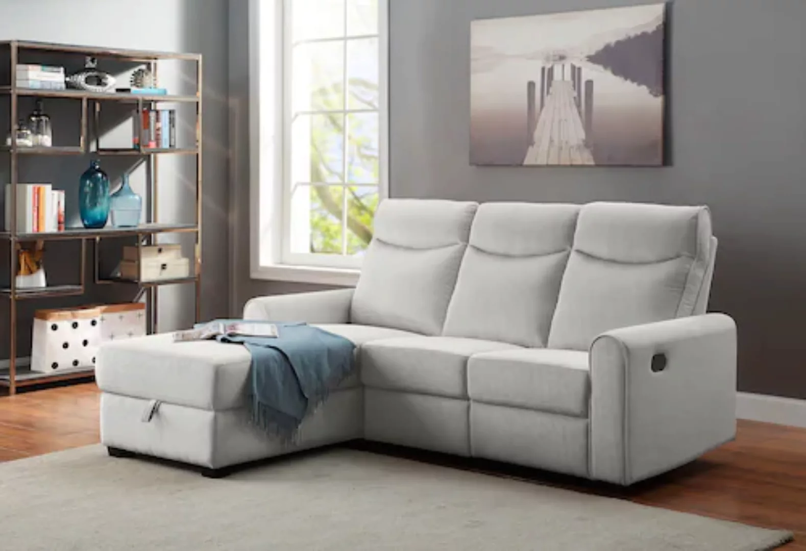 ATLANTIC home collection Ecksofa »Gero L-Form«, mit Relaxfunktion und Staur günstig online kaufen