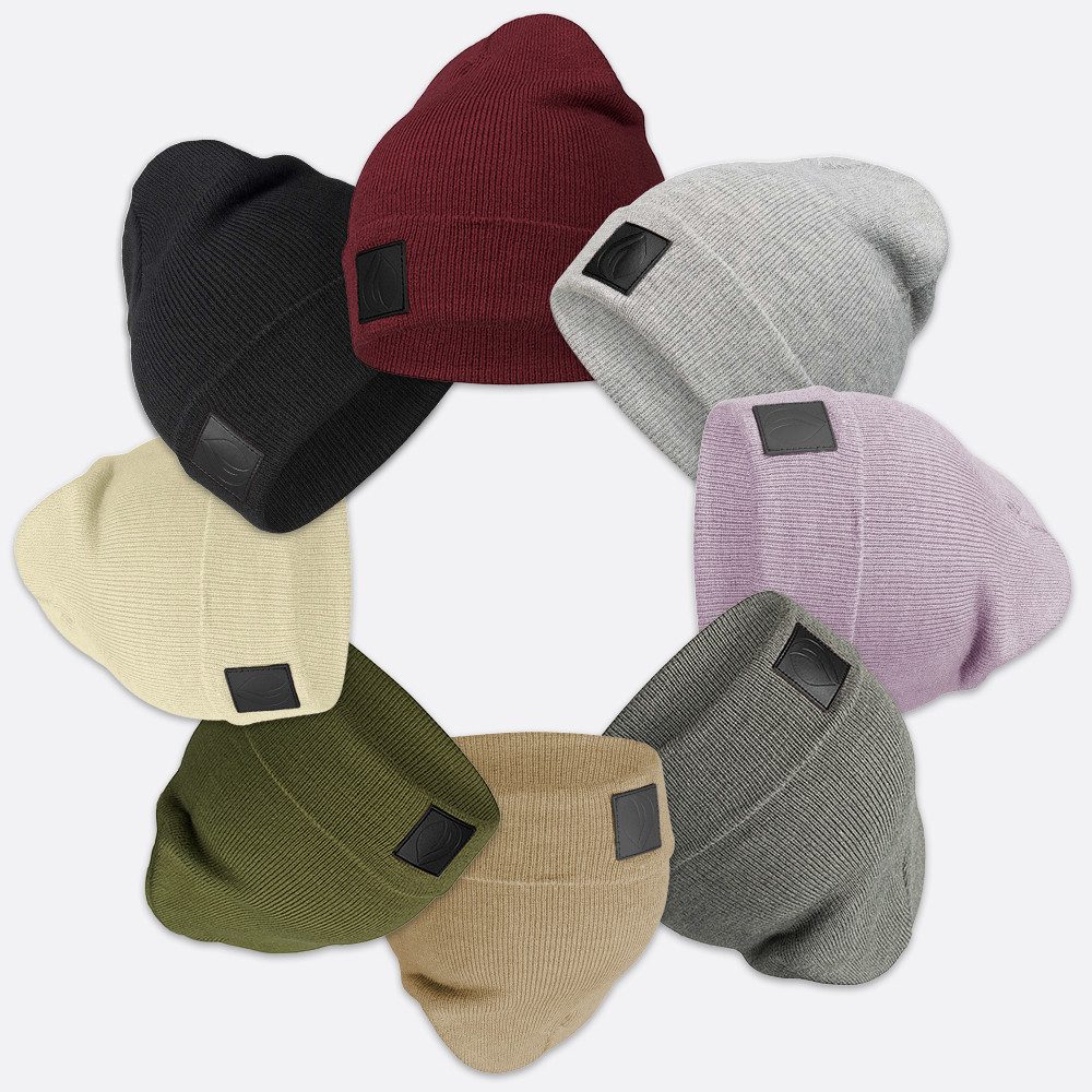 OCCULTO Beanie Leatherpatch Winter Mütze Beanie günstig online kaufen