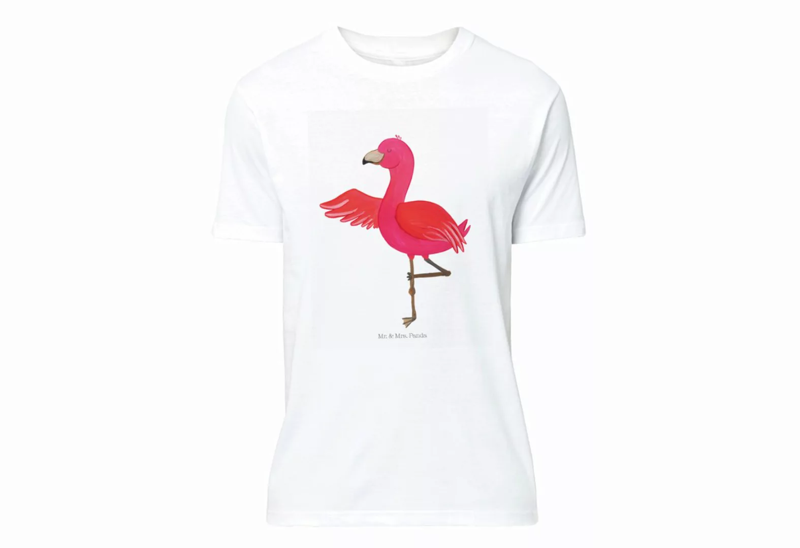 Mr. & Mrs. Panda T-Shirt Flamingo Yoga - Weiß - Geschenk, Yoga-Übung, T-Shi günstig online kaufen