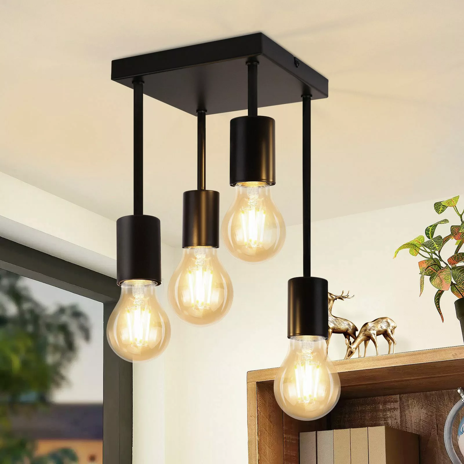 ZMH Deckenleuchte Whonzimmer 3/4 Flammig Industriedesign günstig online kaufen