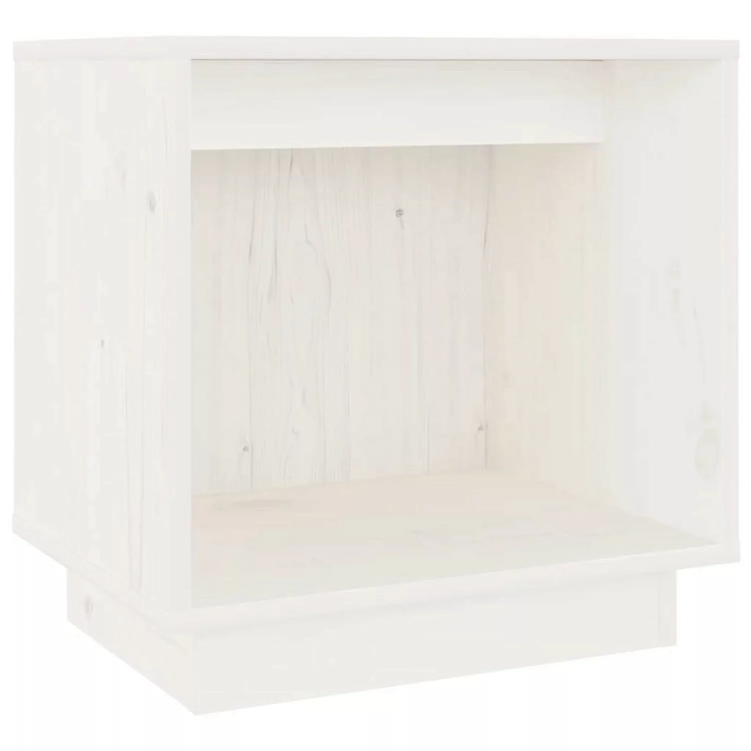 vidaXL Nachttisch Weiß 40x30x40 cm Massivholz Kiefer Modell 1 günstig online kaufen