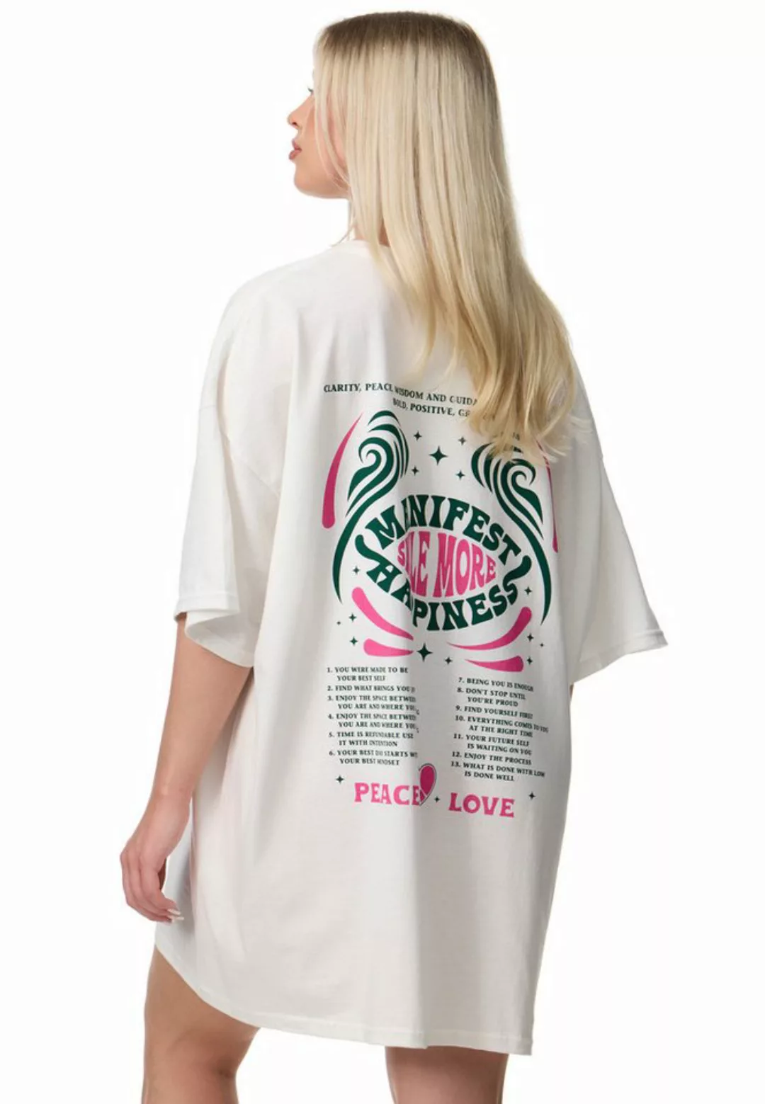 Worldclassca T-Shirt Worldclassca Oversized PEACE LOVE Print T-Shirt lang S günstig online kaufen