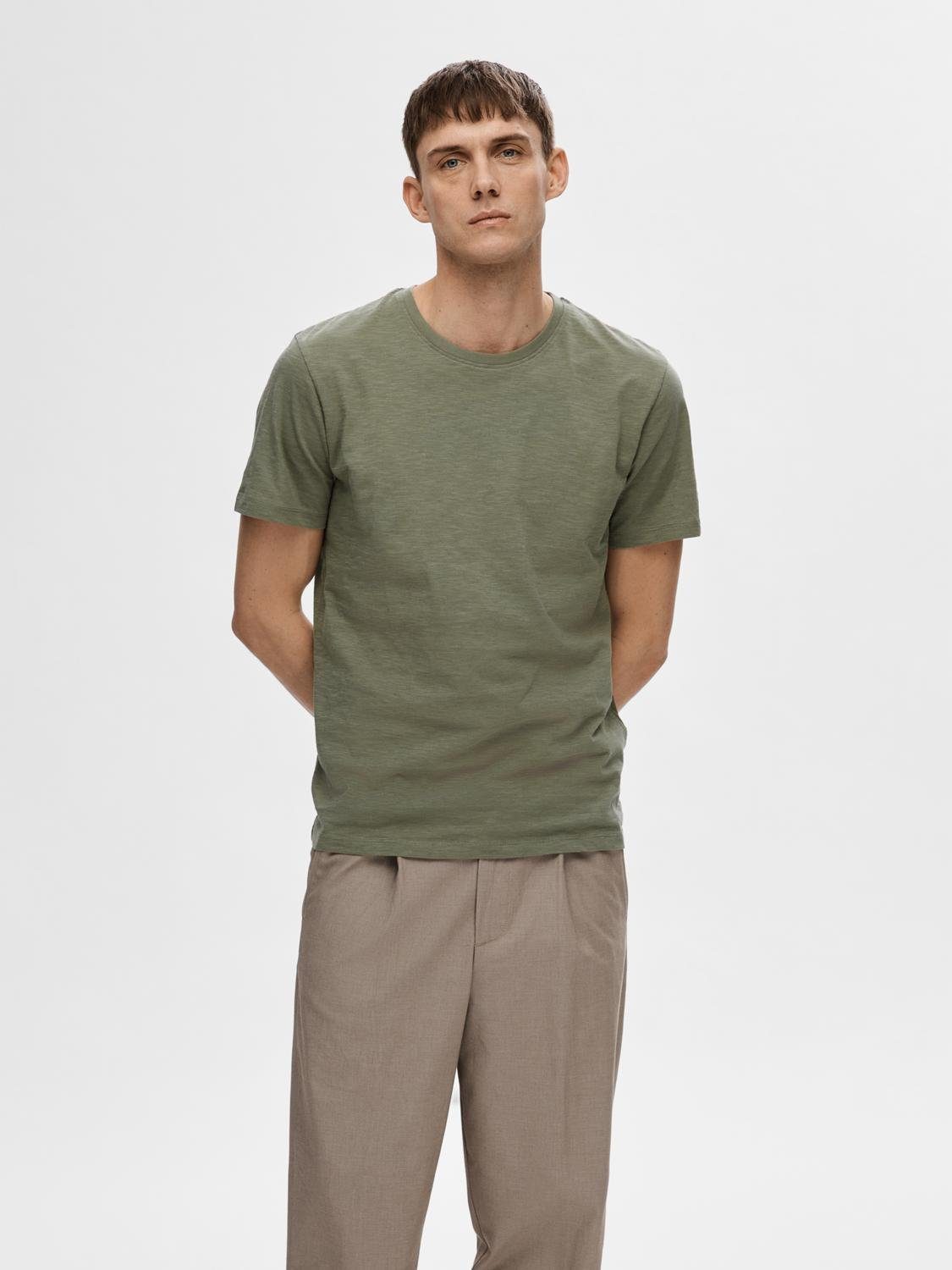 SELECTED HOMME Kurzarmshirt SLHASPEN SLUB SS günstig online kaufen