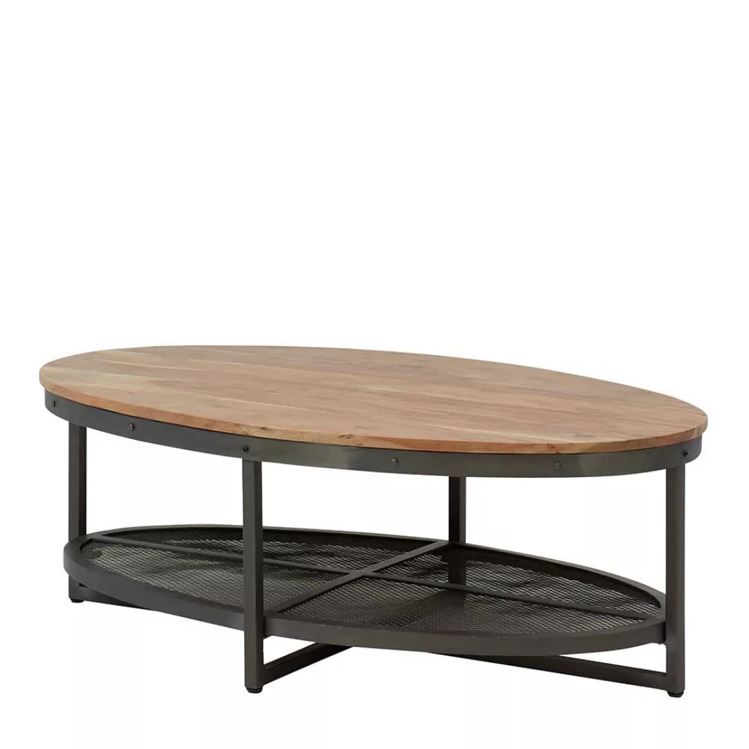 Wohnzimmer Tisch mit ovaler Tischplatte Industry und Loft Stil günstig online kaufen