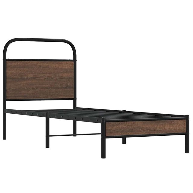 vidaXL Bett Bettgestell ohne Matratze 75x190 cm Braun Eichen-Optik günstig online kaufen