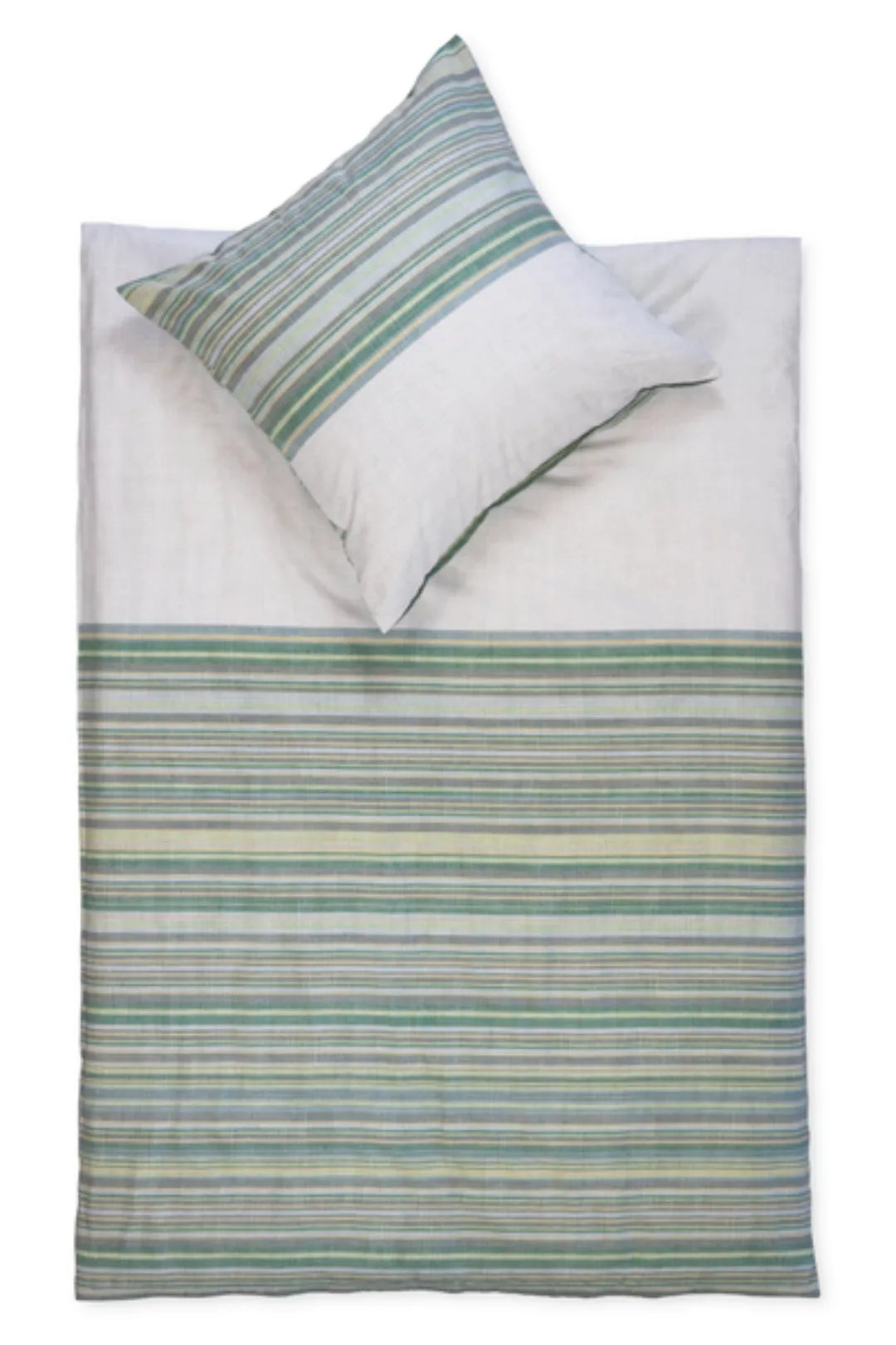 Bettwäsche Flanell "Deep Ocean Stripes" 100% Baumwolle 135x200 + 80x80 Cm günstig online kaufen