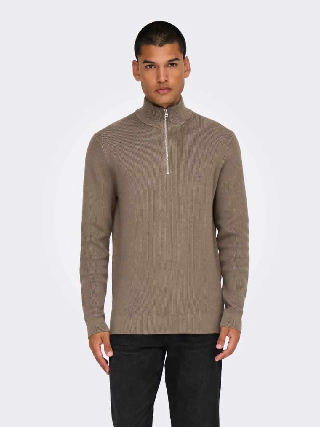 ONLY & SONS Strickpullover "ONSPHIL REG 12 STRUC HALF ZIP KNIT NOOS" günstig online kaufen