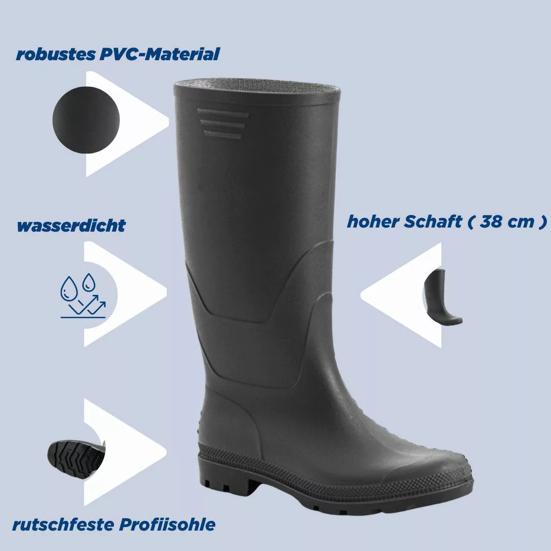 SCHEIBLER WORKWEAR Regenstiefel Hoch Gummistiefel Wasserdicht. günstig online kaufen